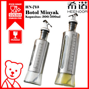 Heenoor Botol Minyak Kaca Berkualitas Tinggi dengan takaran 350/500ml HN-713