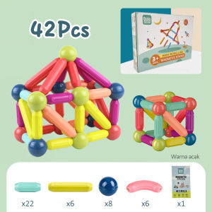 LAKOE Mainan Magnet Stick Balls Anak Dengan Kotak/Magnetic Building Blocks Edukasi Mainan Susun