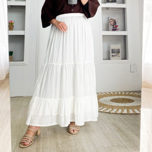 Kawai Skirt Bawahan Rok Maxi Wanita Fashion Muslimah Modern Basic Remple Matt Katun Rayon Polos OOTD Remaja Casual Daily Terlaris