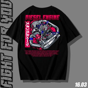 ( FREE STICKER ) KAOS DIESEL ENGINE JAPAN KAOS OTOMOTIF MESIN MOBIL - Kaos Pria Distro Cotton Combed Mesin Mobil Otomotif Diesel War Diesel Party 16.CO 03