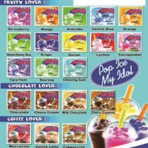 Pop ice es Blender minuman serbuk rasa buah-buahan kemasan 23g-25g.