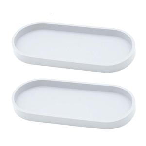 Linh hoạt hình bầu dục tắm Countertop tổ chức đa năng trang trí khay Silicone container cho Essential trang điểm