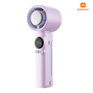 Jinbennu Newest 6000mAh Large Capacity Handheld Air Conditioning Fan High-efficiency Cooling USB Rechargeable LED Screen Display Fan