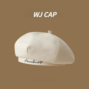 【WJ】Autumn and Winter Big Headed Beret Female Small Octagonal Hat Versatile Large Size Painter Hat Male
