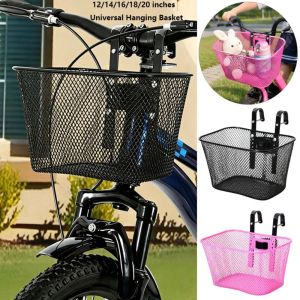 LUMIYA Black/Pink 12/14/16/18/20 inches Hanging Basket Waterproof Easy To Install Bicycle Front Basket Universal Bike Rear Mesh Basket