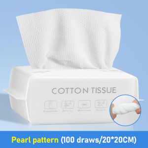 3Packs Facial Cotton Tissue 100Pcs/pack Disposable Face Towel Thickened Pearl Makeup Wipes Facial Cleaning Towel