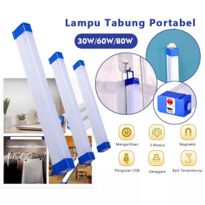 BISA BAYAR DITEMPAT Lampu emergency Super Terang 20 watt & 60 watt tahan lama 24 jam ukuran jumbo murah charger bisa di cas