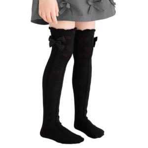 Soft & Stretchy Over The Knee Socks Children Long Socks with Bowknot Fashionable Girls Hosiery for Kids Aged 3 to 10