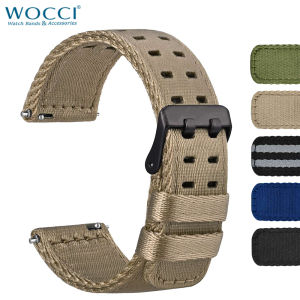 WOCCI Dây đeo đồng hồ nylon dành cho nam có lỗ đôi 18mm 20mm 22mm Dây đeo thay thế khóa bằng thép không gỉ tháo nhanh Vòng đeo tay2026