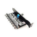 Bộ điều chỉnh tốc độ quạt Fan Case - Bộ điều tốc quạt PC máy tính PWM 8 cổng 4 pin 3 pin PCI. 