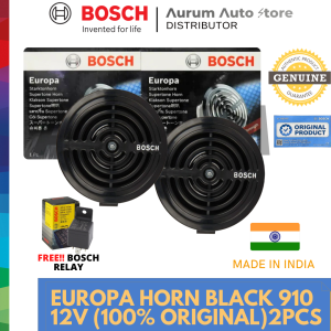 Bosch Europa horn Black with relay 12V 910 Bosch Horns