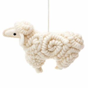FEELDG Vải nỉ len Đồ trang trí hình con cừu Hình dạng con cừu Họa tiết hình tròn Đồ trang trí cây thông Tinh tế Đồ trang trí bằng nỉ len Đồ trang trí Giáng sinh