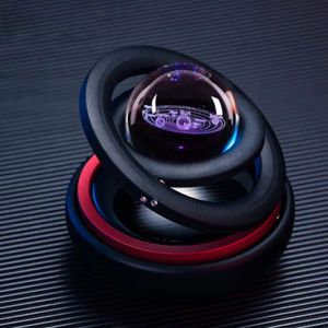 EKLEVA Solar Interstellar Double-ring Rotating Suspended Aromatherapy Air Conditioning Outlet Perfume Essential Oil Diffuser Locket