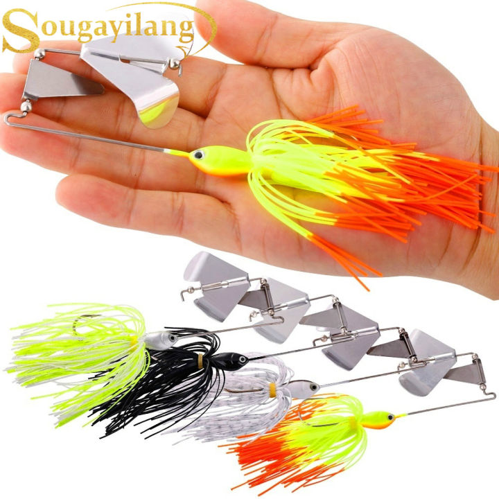 Sougayilang Buzzbait Metal Fishing Lures Spinnerbait Topwater Spinner Lure  for Freshwater Saltwater Fishing Tackle Accessories