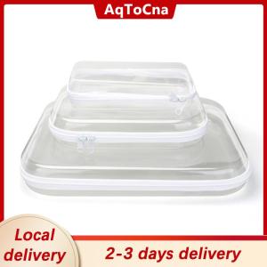 [COD] AqToCna Ship within 24 hours 1PC Plastic Zippered Pouch Hard Bins Storage Bins Stackable Waterproof Zippered Hard Pouch Clear Hard Zipper Case
