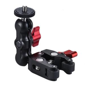 Aluminum Mounting Clamp Flexible Positioning Motorcycle Handlebar Bracket with 1/4inch 3/8inch Thread Monitor