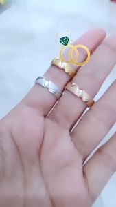 Cincin ring mp 1 + dove / wedding rings / cincin perak asli silver 925 lapis emas/ cincin fashion pria&wanita terbaru