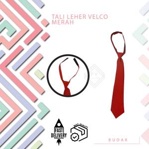🔸TIE BUDAK MERAH / TALI LEHER PENGAWAS SEKOLAH RENDAH JENIS VELCO MERAH ( TIE SEKOLAH RED ) - TLV07