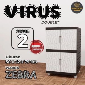 LEMARI PAKAIAN PLASTIK SERBAGUNA CREAM MINIMALIST - KINGDOM VIRUS [KINGBOX]