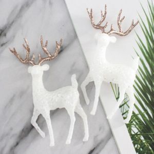 ZHAOCAIMAO Handmade Sika Deer Statue Elk Easy to Install Artificial Mini Deer Beautiful Plastic Elk Miniatures Home