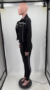 original alo New European and American womens casual and fashionable sportswear set breathable sweat-wicking and slim-fitting yoga three-piece outfit