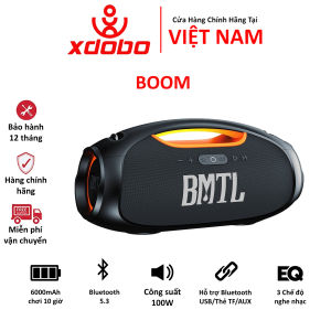 Loa bluetooth 5.3 Xdobo Boom công suất 100W chống nước IPX6 hỗ trợ thẻ TF/USB/AUX/TWS 2 loa - Bảo hành chính hãng 12 tháng