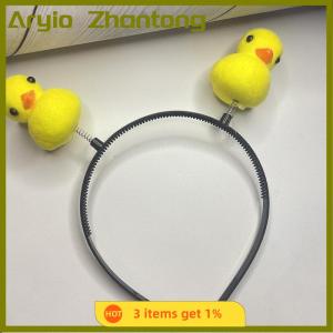 Aryio Cartoon Cute Little Yellow Duck Headband Headdress Makeup Thin Hair Hoop Wash Face Hairband For Women Girl Hair Accessories
