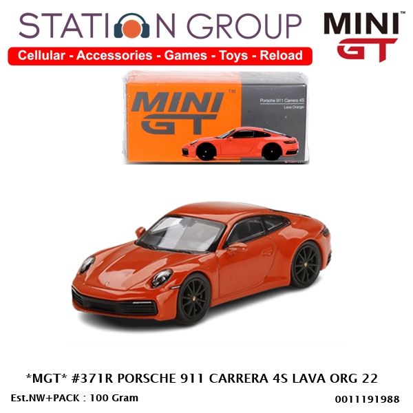 ミニカー MINI GT Porsche 911 Carrera 4S Lava 371 Mini GT 1:64 Porsche 911 (992) Carrera 4S Lava Orange #371