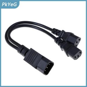 PkYeG UPS server C14 to C13 Y splitter extension cable PDU.PSU power cable cord 30cm