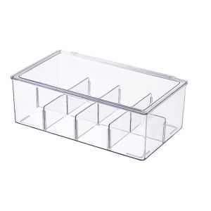 WENTIVV Transparent Tea Bag Storage Box Plastic with Lid Storage Container Stackable Tea Bag Box