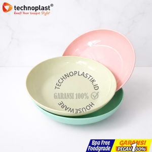 TECHNOPLAST FUNTASIC Macaron SET OF 3PCS PLATE/PIRING DALAM 8IN