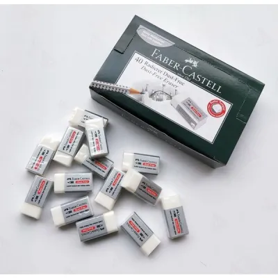 [ LUSIN ] Penghapus / Eraser Pensil - Faber Castell Dust Free Kecil MURAH
