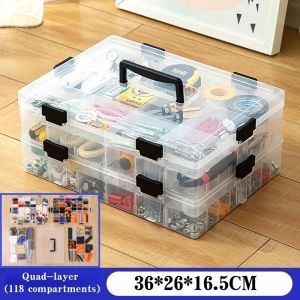 Portable Parts Box Screw Classification Storage Box Hardware Component Box Multi-lattice Plastic Detachable Tool Box
