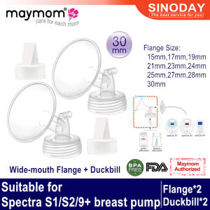 Maymom Wide-mouth Flange & Duckbill Valve for Spectra S1 Spectra S2 Spectra 9+ Breast Pump