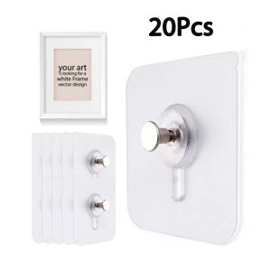 20Pcs Drill Free Adhesive Hooks Strong Punch-Free Hook Traceless Picture Frame Hanging Hook