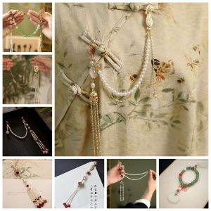 CLOTH Ngọc trai giả Đồ trang trí Hanfu cho nữ Trang sức thời trang Tua Rua treo dài Trâm cài kiểu Trung Quốc Thanh lịch Sườn xám ép ve áo Phụ kiện sườn xám Ngoài trời
