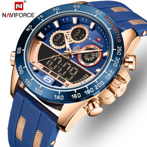 NAVIFORCE Top Luxury Brand Mens Fashion Sport Watch Night Luminous LED Display Alarm Men Waterproof Clock Rubber TPU Strap Watch