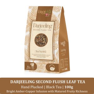 Darjeeling Second Flush Tea Darjeeling Single Estate Black Tea - Whole Loose Leaf Tea Hand Plucked Fresh & Aromatic Flavours - 100g