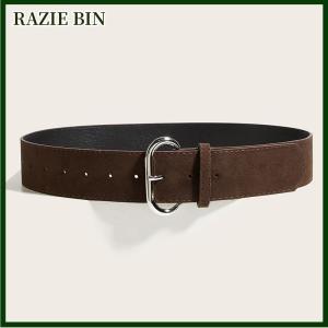 RAZIE BIN Phụ Nữ Sang Trọng Thiết Kế Da Lộn Da Rộng Vành Đai Giản Dị Đa Năng Kinh Doanh Dây Đeo Thắt Lưng Hợp Thời Trang Pin Khóa Dây Thắt Lưng