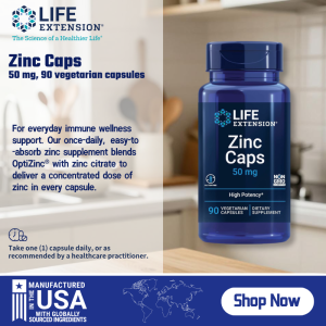 Life Extension Zinc 50 mg 90 Capsules Immune & Skin Health Support