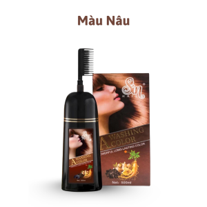 Dầu Gội Phủ Bạc Dạng Lược Chải Sin Hair - 500ml Đen Nâu Giúp phủ bạc tóc dễ dàng nhuộm tại nhà chính hãng