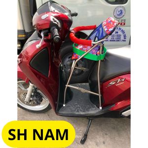 Ghế Inox ngồi xe máy SH Nam SH Lớn SH Ý GHẾ GA XẾP INOX CÓ DÂY ĐAI GẤP GỌN