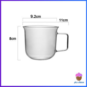 First Chioce  แก้วน้ำปากบานทรงระฆัง แก้วชา นม วัสดุแก้วใส่อุ่น หรือ ร้อนได้ 320ml Glass cup