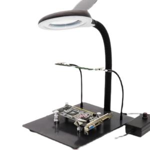 btnx Soldering Iron Assistant Circuit Board Stand Soldering Workbench Multifunctional Amplified Soldering Station with LED Light 9Y3K6
