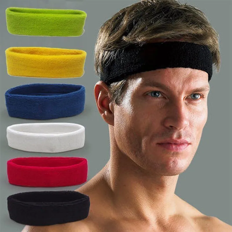 Merino Elastic Men's Sport Headband * Yoga Gym Head Wrap Running Sweatband  Denim