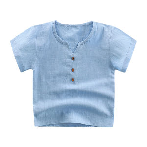 Kids Cotton Top Tees T-shirt Soft Comfortable and Stretchable Blouse for Boys and Girls 1-6 Years Old