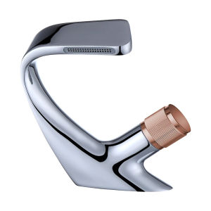 LDIES Black Faucet Bathroom Sink Faucets Hot Cold Water Mixer Crane Deck Mounted Single Hole Bath Tap Chrome Finished ELM457 B8T5H
