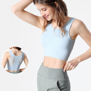 Camel Womens Shockproof Yoga Bra Mesh Fitness Sports Vest