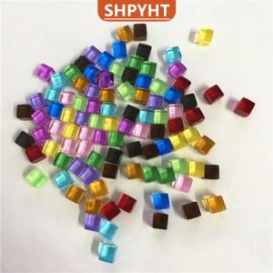 [COD] SHPYHT SPORTS 50Pcs/Set 8mm Clear Cube Colorful Square Corner Transparent Chess