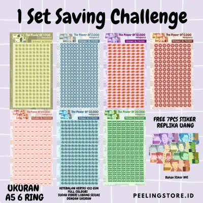 1 SET SAVING CHALLENGE ISI 7 LEMBAR ISI BINDER